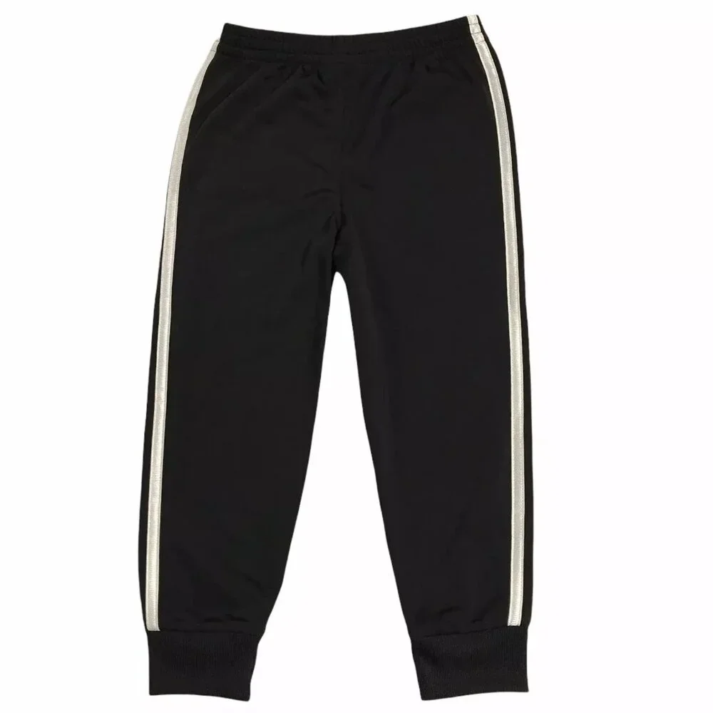 Adidas Little Girls 2pc Tracksuit Jacket & Joggers Outfit Set Size 4 Black-White